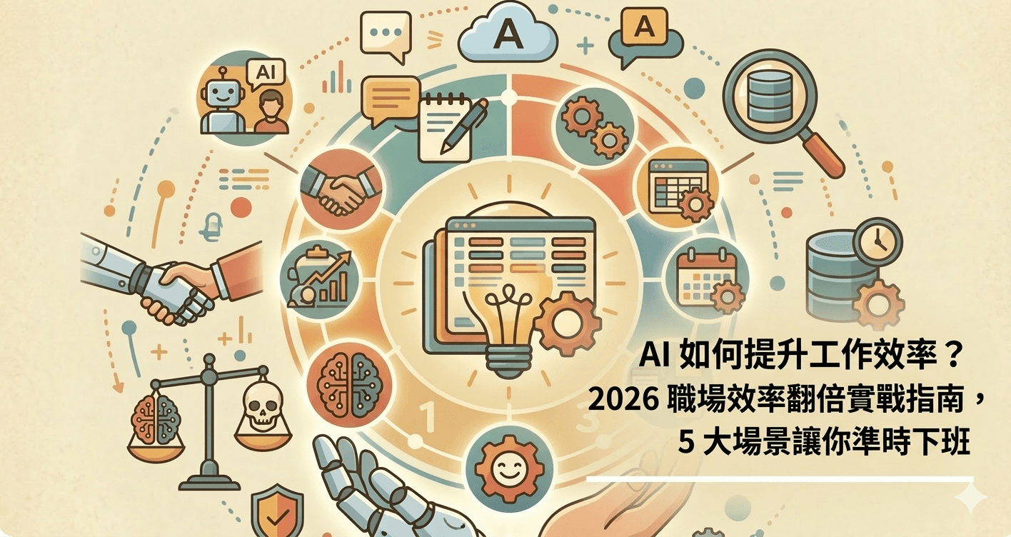 AI 如何提升工作效率？2026 職場效率翻倍實戰指南，5 大場景讓你準時下班